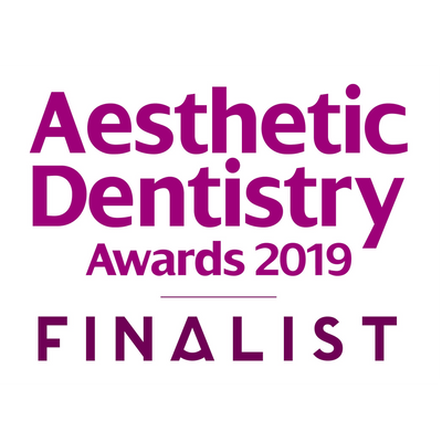 aesthetic dentistry awards 2019 finalist badge