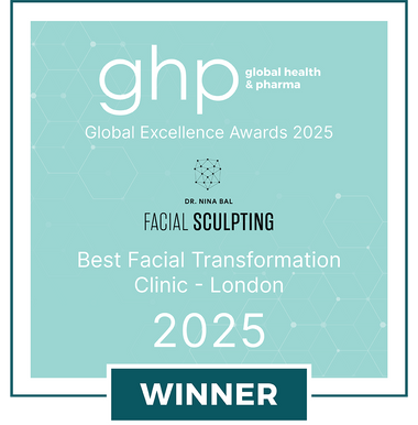 ghp best facial transformation clinic London 2025 winnder badge